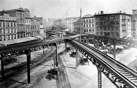 New York History Geschichte Third Avenue Elevated Railway At