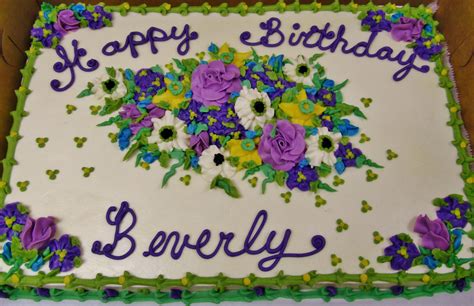 Purple Floral Design Cake In All Buttercream Sheet Cake Design
