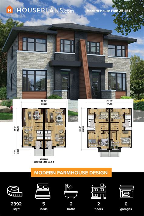 Take a look at this modern duplex house plan - it sports ...