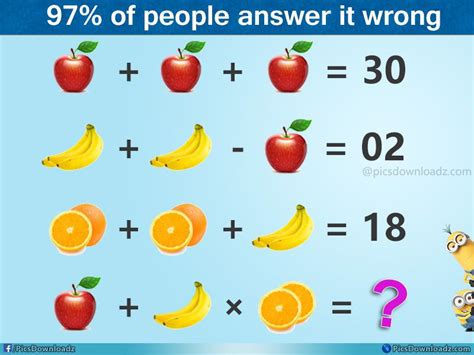 Our web page has maths worksheets for kids along with maths puzzles for kids. Apple + Banana × Orange = ?? - The Viral Fruits Math ...