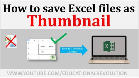 How To Excel File Save As Thumbnail Youtube