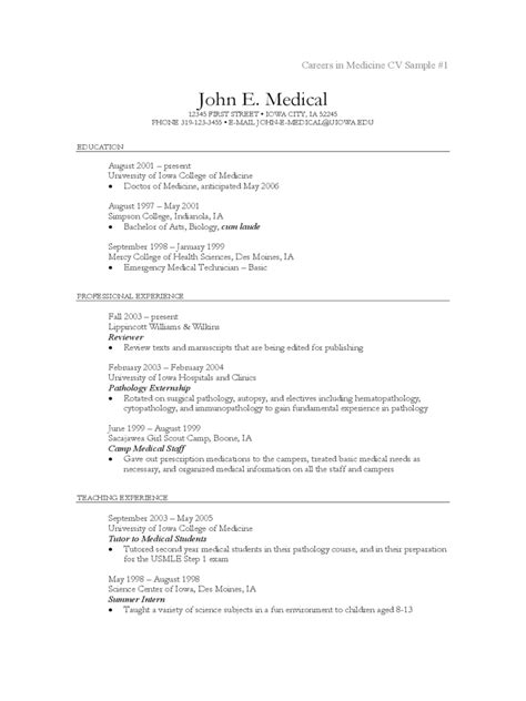 Medical Cv Template 2 Free Templates In Pdf Word Excel Download