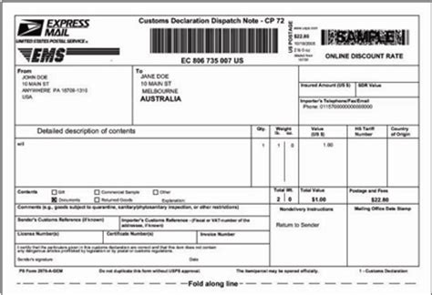 field kit   international shipping labels