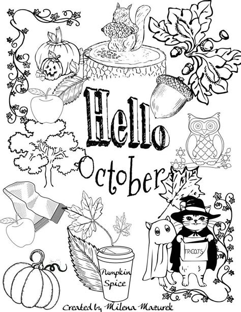 October Coloring Pages Free Hello October Coloring Page Download And