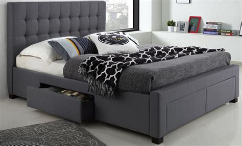 T 2152 Upholstered Bed With Drawers On Footboard And Rails Furtado