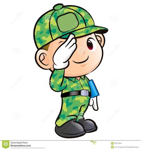 Salute To The Soldier Character Stock Illustration Illustration Of