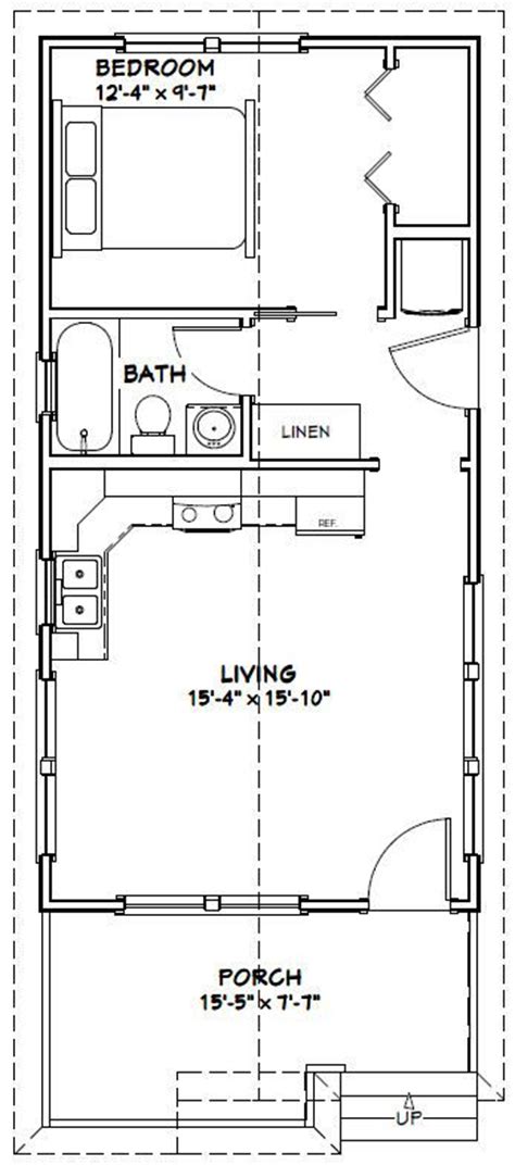 16x32 Tiny House 511 Sq Ft Pdf Floor Plan Model 1w Tiny