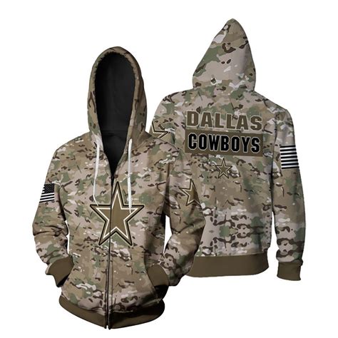 Dallas Cowboys Camouflage Pattern 3d All Over Print Hoodie T Shirt