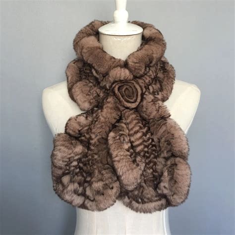 Female Rex Rabbit Scarf Winter New Wool Knitting Scarf Design Girls