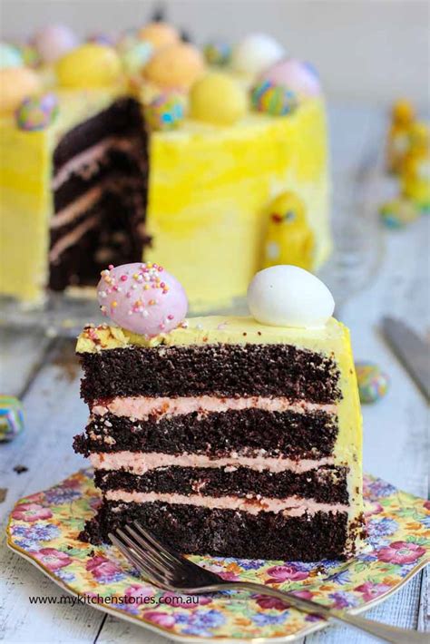 An egg yolk can transform a white cake into a beautiful yellow cake. Gorgeous Chocolate Cake with Easter Eggs | My Kitchen Stories