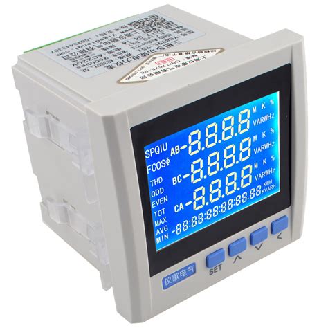 JY E P Three Phase Multifunction Energy Meter Current Voltage V Hz LCD Display Energy
