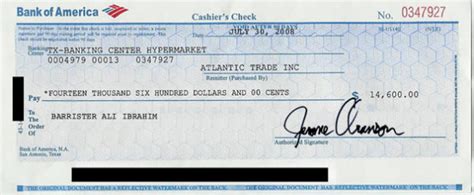Cashiers Check Examples Examples Of Cashiers Check With Cashiers