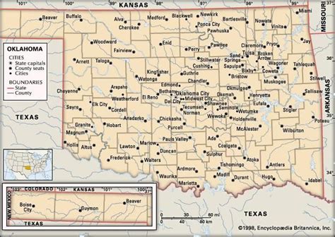 Oklahoma Capital Map Population And Facts