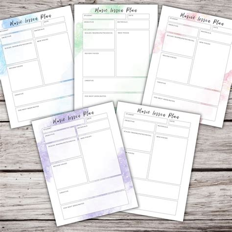 Music Lesson Plan Template Etsy