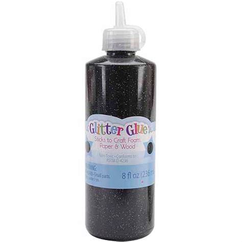 Glitter Glue 8 Ounces Black