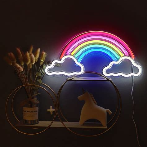 Rainbow Neon Light Neon Bedroom Light Light Decoration Etsy