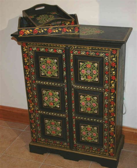 Traditionally handmade mango furniture, light and dark finish solid wood furniture. This is a hand painted piece of mango wood furniture, that ...