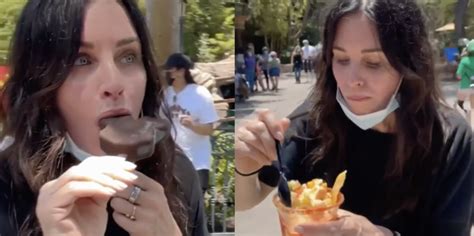 Watch Courteney Cox Try To Eat Her Way Through Disneyland