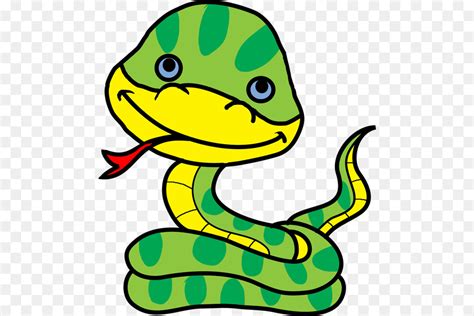 Ular Animasi Kartun Anaconda Hijau Gambar Png