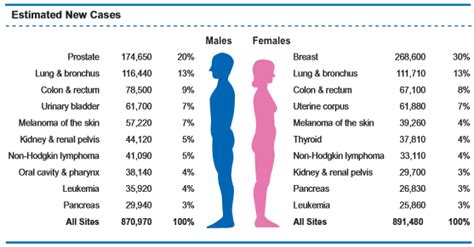 Ten Leading Cancer Types For The Estimated New Cancer Cases By Sex In
