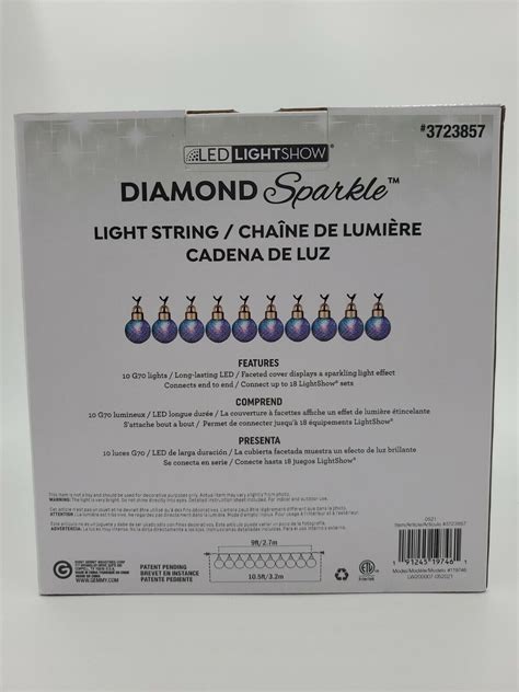Gemmy Lightshow Diamond Sparkle 10 Ct Led Sparkling Multicolor