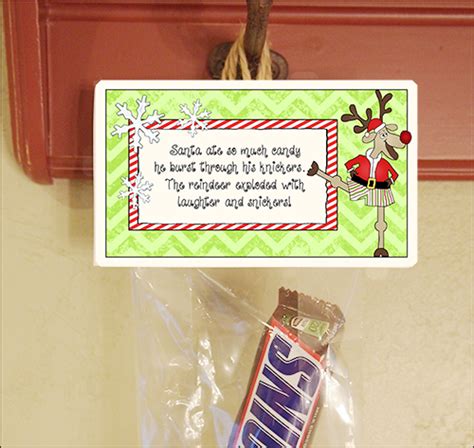 Whether you are intending to decorate for a new year party or halloween, these christmas candy labels are vivacious enough to blend in more thrills to the party. Christmas Party Favors Candy Sayings "Santa's Knickers ...
