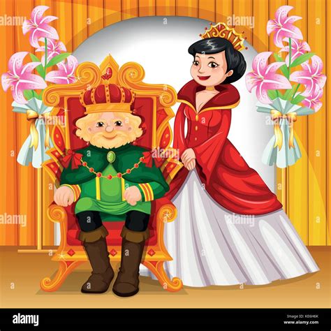 King And Queen Wearing Crowns Illustration Stock Vector Image And Art Alamy