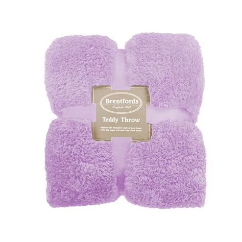 Brentfords Teddy Fleece Throw Over Large Blanket Bed Luxury Plush Soft