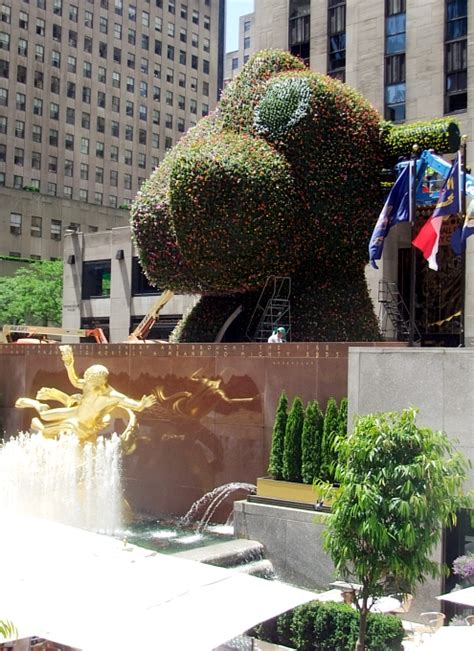 ロックフェラー・センターに巨大な生け花アート、split Rocker設置中 ニューヨークの遊び方
