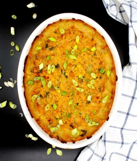 A special holiday treat with all that cream but definitely worthy of a special meal. Savory Vegan Corn Pudding | Holy Cow! Vegan Recipes