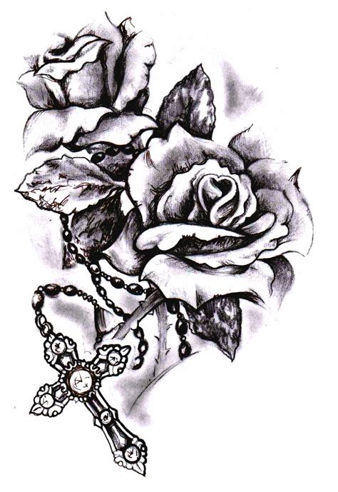 Jesus in the cross tattoo. Rose cross sketch by SimonValentine on DeviantArt