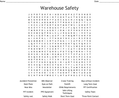 Health And Safety Word Search Wordmint