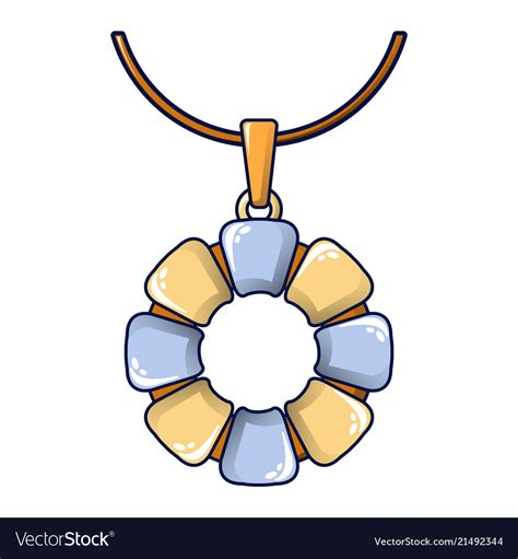 Flower Necklace Icon Cartoon Style Royalty Free Vector Image