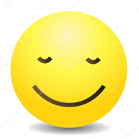 Amarelo Emoticon Calmo Smile Face — Vetor De Stock © Nikiteev 125096254