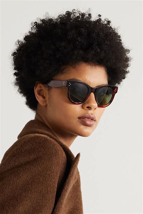 Celine Eyewear Round Frame Tortoiseshell Acetate Sunglasses Net A Porter