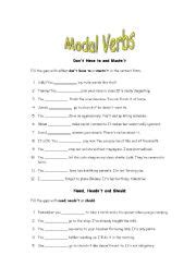 We did not find results for: Modal verbs exercises - ESL worksheet by tikaki