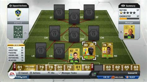 Fifa 13 Ultimate Team Squad Builder Gold Bpl Squad V2 6 Youtube