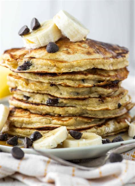 Banana Chocolate Chip Pancakes Recipe Chisel And Fork