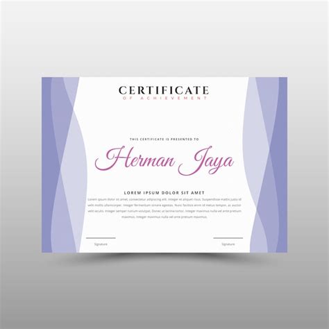 Premium Vector Purple Certificate Template In Vector For Achievement