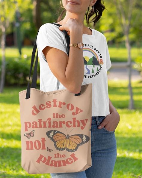 Feminist Tote Bag Smash The Patriarchy Tote Bag Aesthetic Etsy