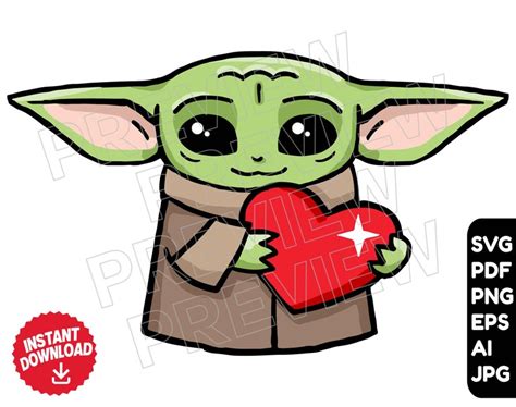 Baby Yoda Svg Png Vector Cut File Disney Clipart The Etsy