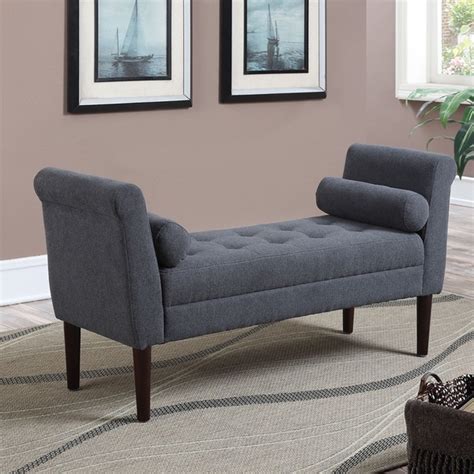 Find new with arms bedroom benches for your home at joss & main. Shop Betty Slate Blue Upholstered Bench With Arms - Free ...