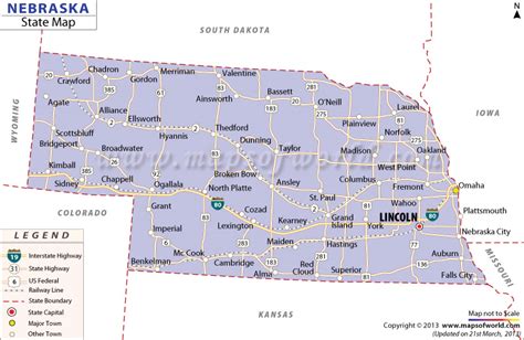 Nebraska Map With Towns