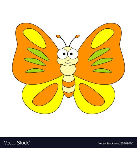 Cute Cartoon Butterfly Royalty Free Vector Image