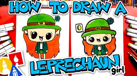 How To Draw A Cute Girl Leprechaun Art For Kids Hub