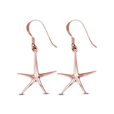 Rose Gold Over Sterling Silver Exclusive Star Shape Girl S Dangle