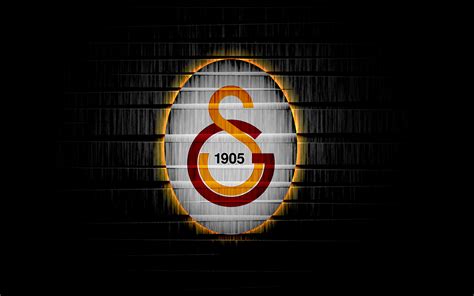 Download Wallpapers Galatasaray Fc Black Wall Logo Super Lig