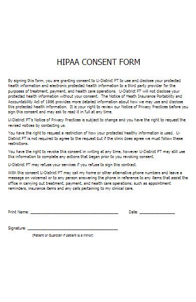 Free 50 Hipaa Consent Forms Download How To Create Guide Tips