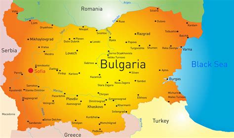 Mapa De Ciudades De Bulgaria Orangesmile Com