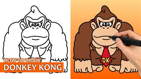 How To Draw Donkey Kong Easy Drawing Tutorial Youtube